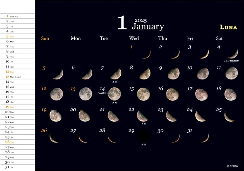 Todan 2025 Desk L Calendar Luna CL25-1022