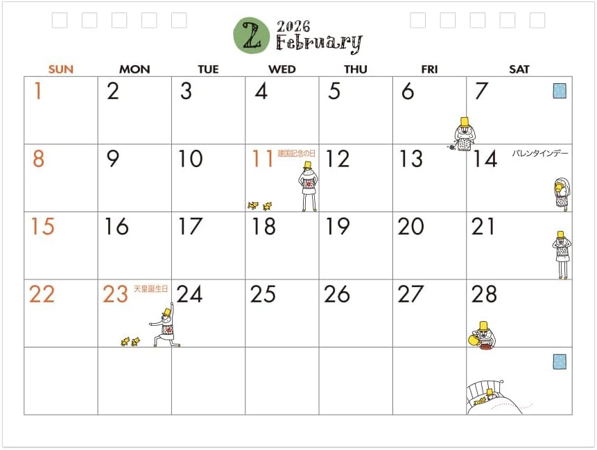 Midori 2026 Desk Calendar M Ojisan Pattern 31363006