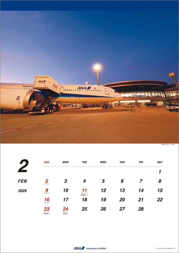 ANA '787' 2025 Wall Calendar CL25-1158