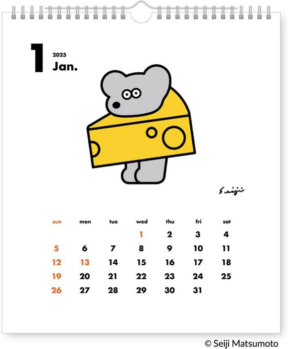 New Japan Calendar 2025 Wall Calendar Andy The Mouse NK4013