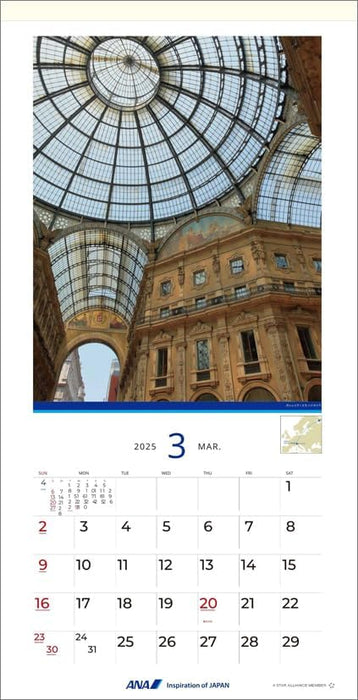 ANA 'Welcome Aboard' 2025 Wall Calendar CL25-1141