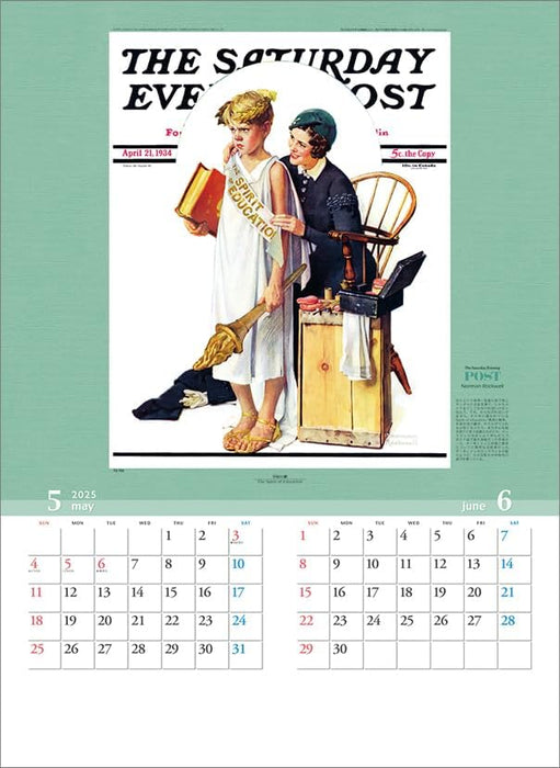 Todan 2025 Wall Calendar The Saturday Evening Post (Norman Rockwell)CL25-1094