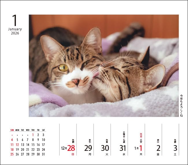 Nekomaru Weekly Calendar 2026