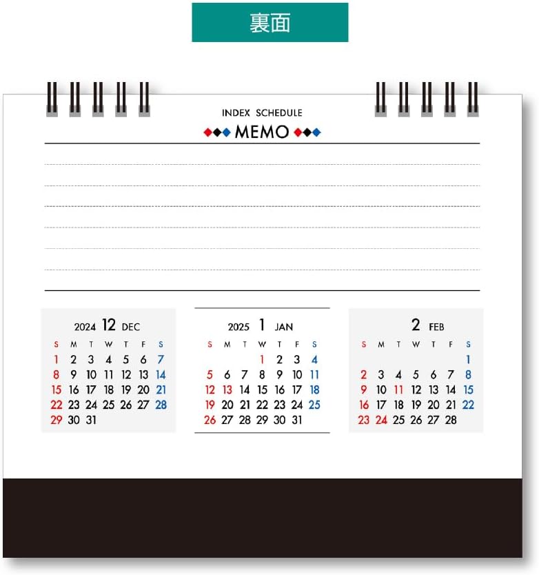 King Corporation 2025 Desk Calendar Index Schedule 155 x 180mm KC10030