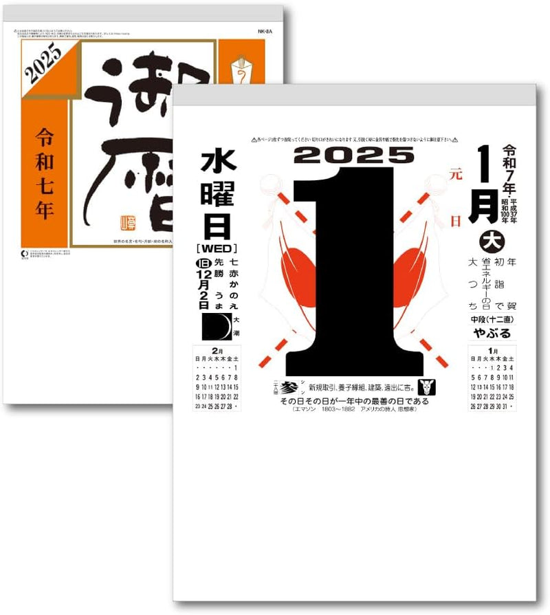 King Corporation 2025 Page-A-Day Calendar 8-go 345 x 242mm KC60008