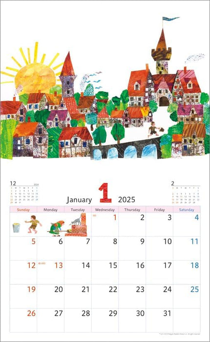 KS Hanbai Wall 2025 Calendar Eric Carle's Best Collection CL25-0499