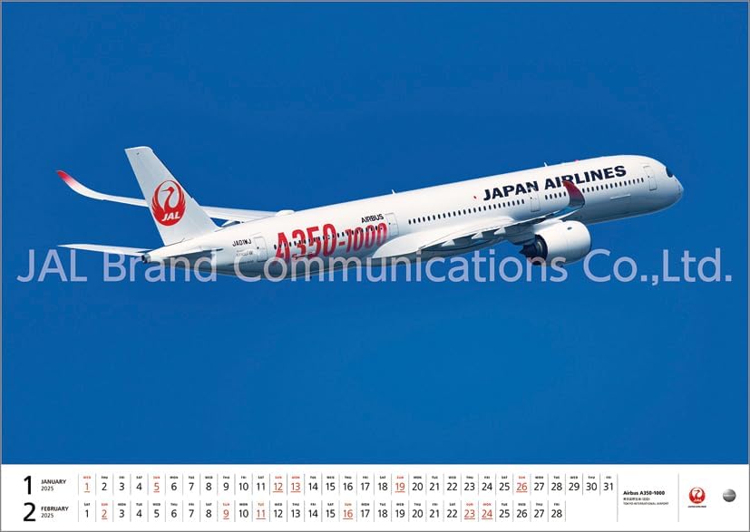 JAL 'FLEET' (Large Size) 2025 Wall Calendar CL25-1134