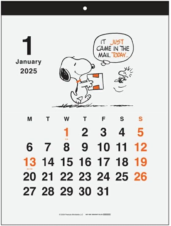 Sun-Star Stationery Snoopy 2025 Wall Calendar Vintage S8520828