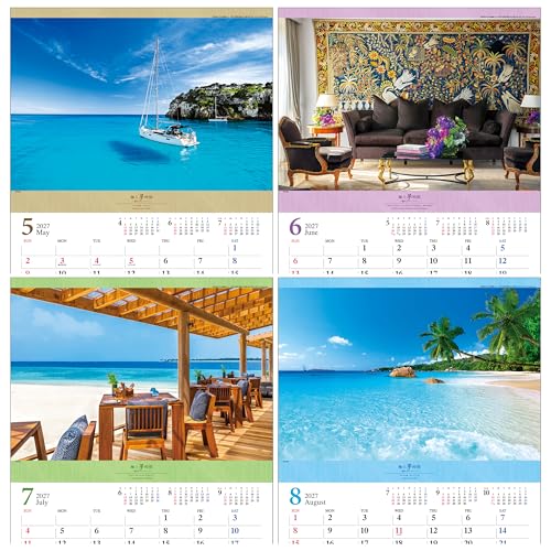 Todan 2027 Wall Calendar Best Dream Time - Adored Resort - 53.5 x 38cm TD-814