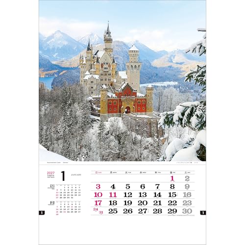 Todan 2027 Wall Calendar Beautiful World Tohan High DX Film 75.1 x 50.4cm TD-566