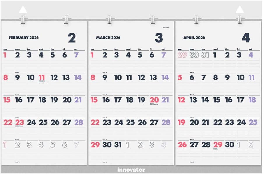 Innovator 2026 Wall Calendar 3-Month 31404006
