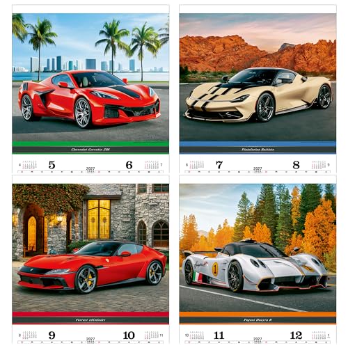 Todan 2027 Wall Calendar Super Sports Car Tohan DX Film 75 x 50.4cm TD-540