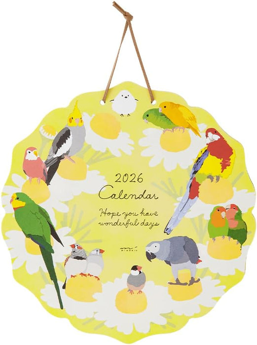 Midori 2026 Wall Calendar Die-cut Bird Pattern 31371006