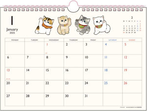 Sun-Star Stationery mofusand 2025 Wall Calendar Horizontal Type S8520860