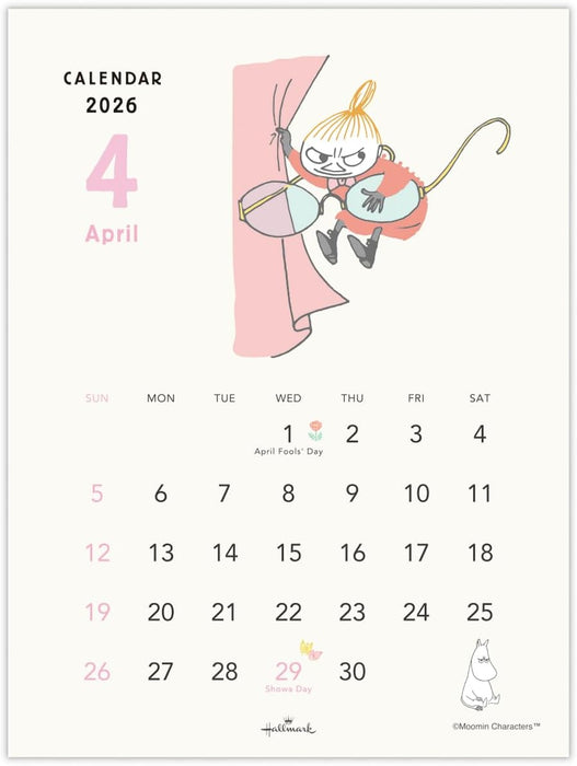 Hallmark Moomin Little My 2026 Desk Calendar Vertical Type 845605