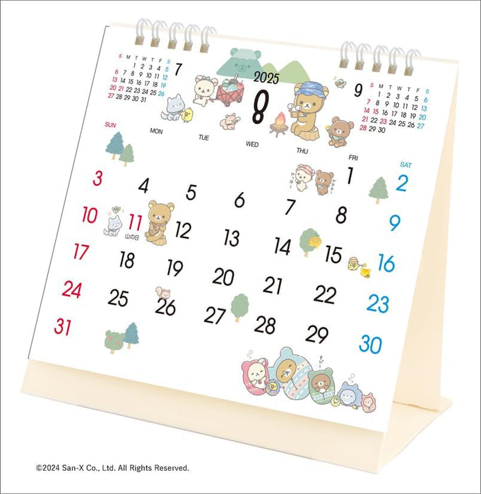 Todan 2025 Desk Whiteboard Calendar (Rilakkuma) CL25-1118