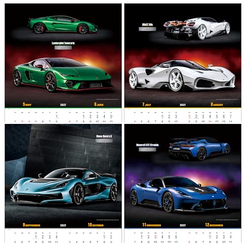 Todan 2027 Wall Calendar Auto Collection 60.8 x 42.5cm TD-769