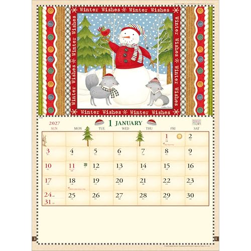 Todan 2027 Wall Calendar Debbie Mumm (American Country) 53.5 x 38cm TD-869