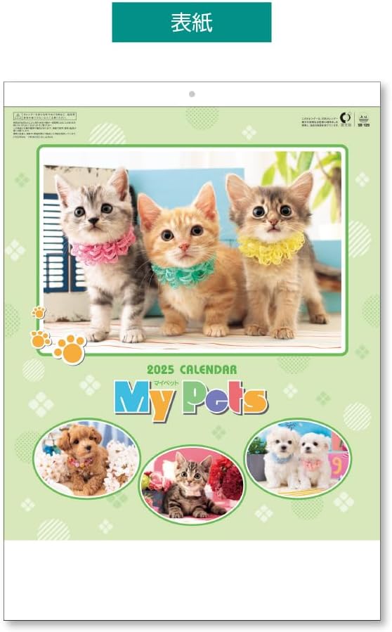 King Corporation 2025 Wall Calendar My Pet B3 538 x 379mm KC30130