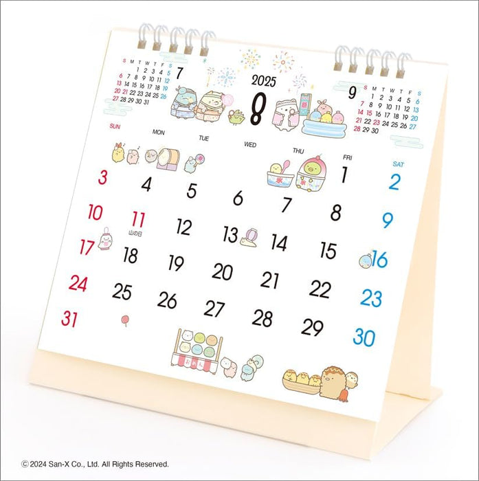 Todan 2025 Desk Whiteboard Calendar (Sumikko Gurashi) CL25-1119