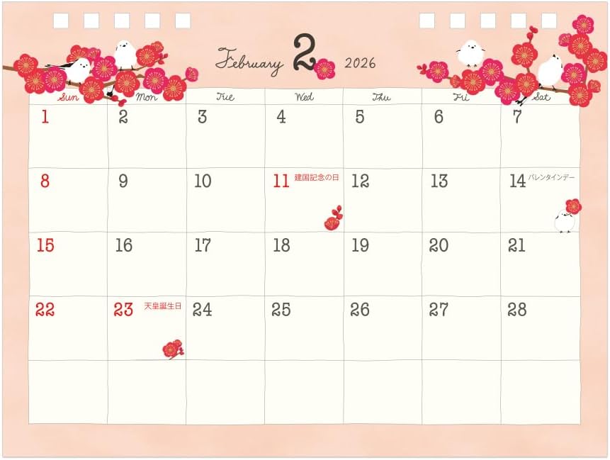 Midori 2026 Desk Calendar M Bird Pattern 31365006