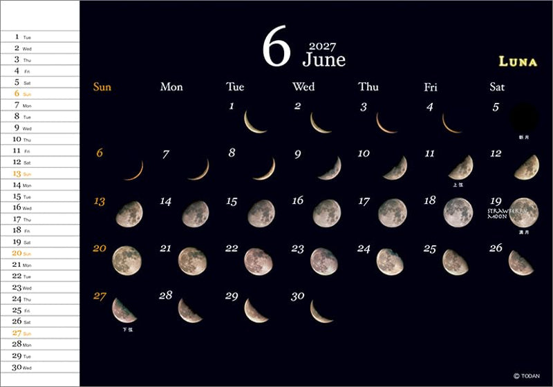 Todan 2027 Desk L Calendar Luna CL27-1012