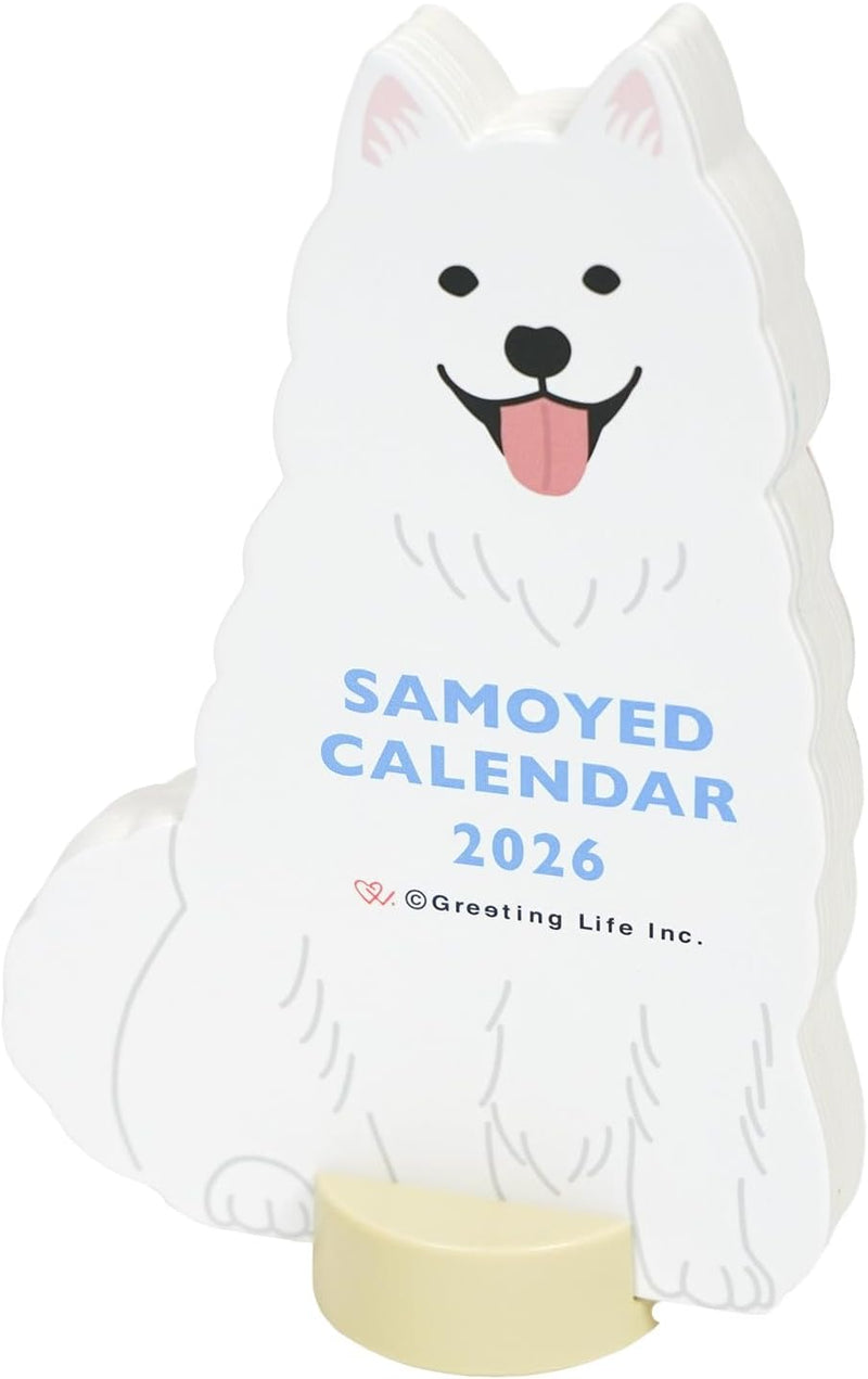 Greeting Life 2026 Desk Calendar Animal Die Cut Samoyed C-1716-ET