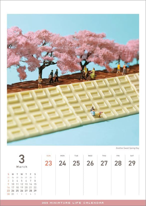 Hagoromo MINIATURE LIFE CALENDAR (Overseas edition / No notation of Japanese national holidays) 2025 Wall Calendar CL25-0466W