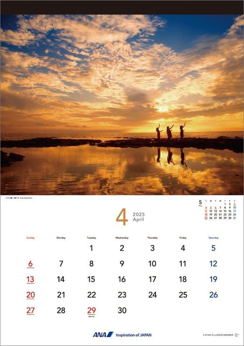 ANA 'Graphic Gallery Hawaii' 2025 Wall Calendar CL25-1145