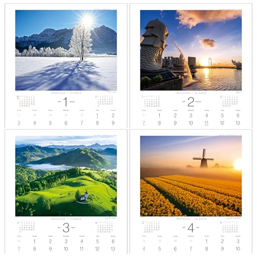 Todan 2027 Wall Calendar Impression of the World 59.8 x 42.5cm TD-30651