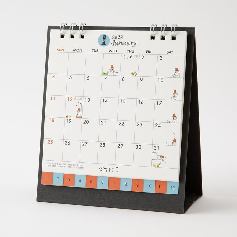 Midori 2026 Desk Calendar S Ojisan Pattern 31359006