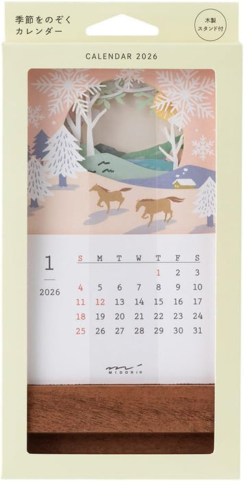 Midori 2026 Desk Calendar Seasonal Views Calendar - Scenic Design 31369006