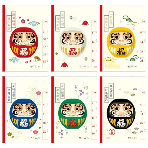 Todan 2027 Desk Calendar Happy Daruma Calendar 15.6 x 18cm TD-30287