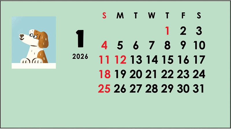 Greeting Life 2026 Desk Calendar Car Box OKATAOKA C-1738-OK