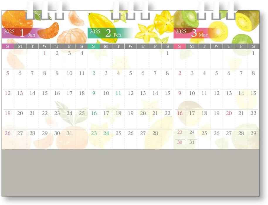 King Corporation 2025 Desk Calendar Juicy Fruits Calendar 131 x 180mm KC10041