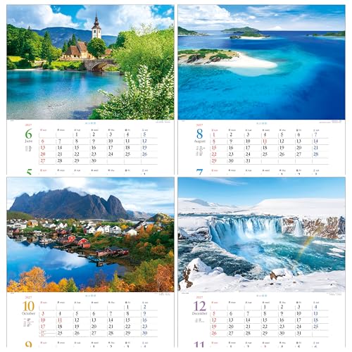 Todan 2027 Wall Calendar Beautiful View of Water (Perforated 2-Month) 60.8 x 42.5cm TD-704