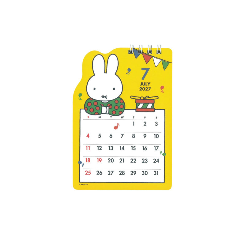 SQUARE Miffy 2027 Desk Calendar Die-cut Pink 31BCA-6