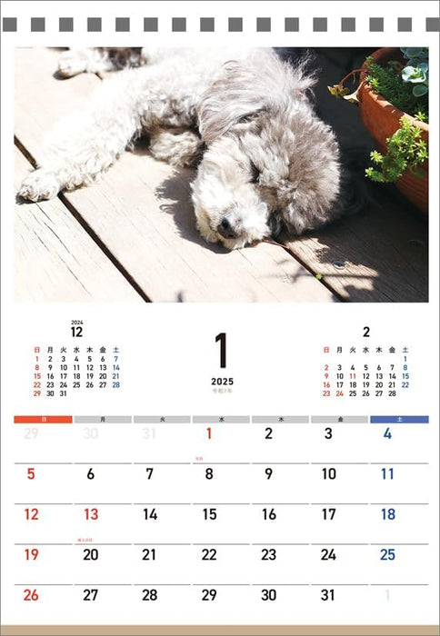 Hagoromo Charity Calendar Good Night Dog 2025 Desk Calendar CL25-0689