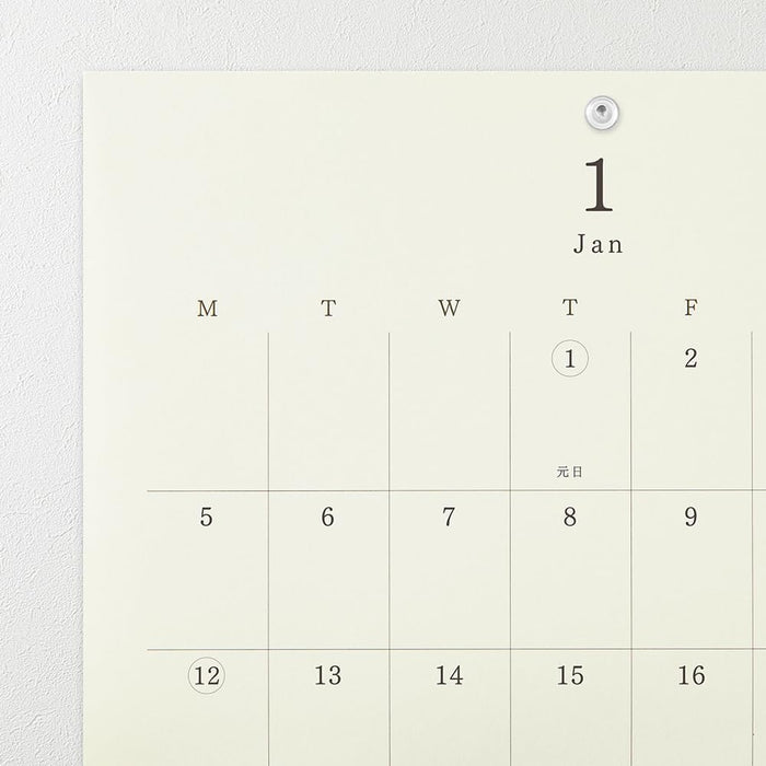 Midori 2026 Wall Calendar MD Calendar A4 Bi-fold 31393006