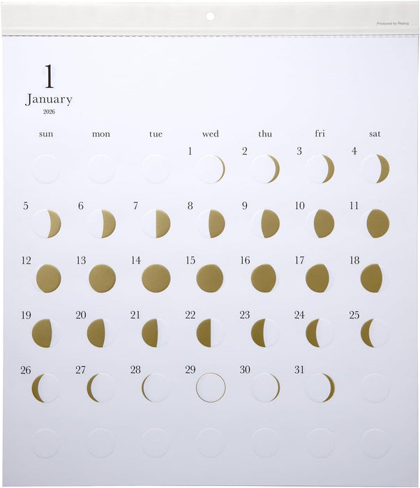 Replug 2026 Wall Calendar Moon Phases Michiru kira English Edition A26-509