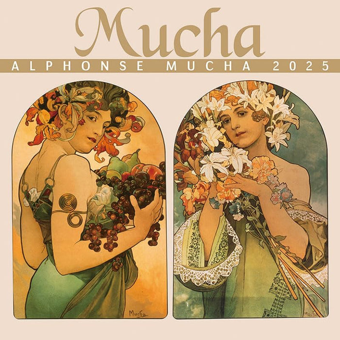 Try-X Alphonse Mucha 2025 Wall Calendar CL-473 60 x 30cm