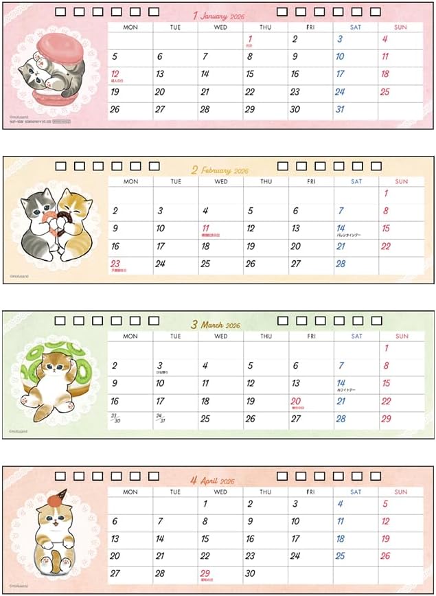 Sun-Star Stationery mofusand 2026 Desk Calendar mofusand S8521840