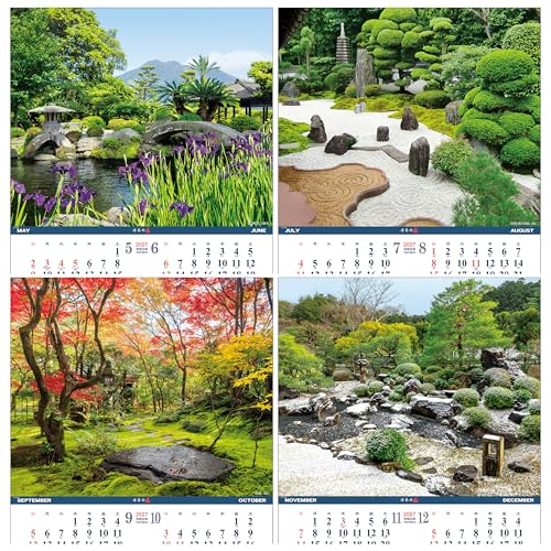 Todan 2027 Wall Calendar Shutter Memo Gardens of Japan 53.5 x 38cm TD-904