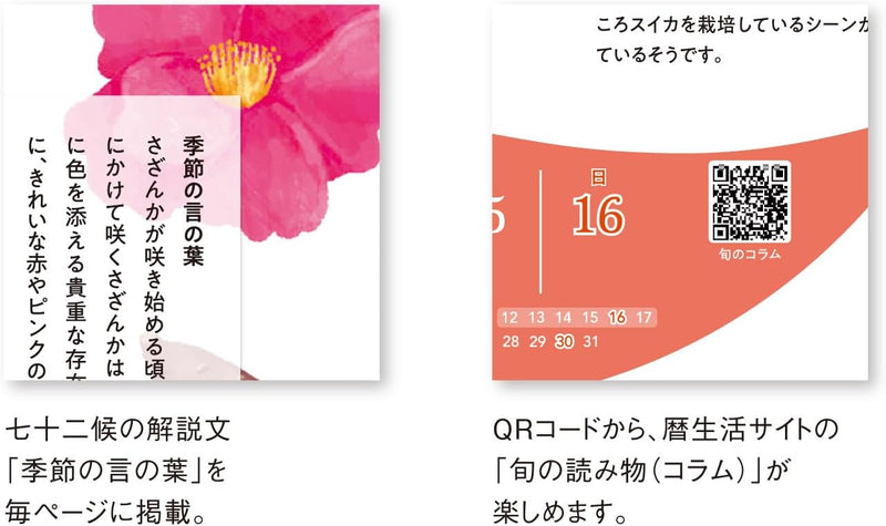 New Japan Calendar 2026 Desk Calendar Shun wo Ajiwau 72 Kou no Koyomi NK8961