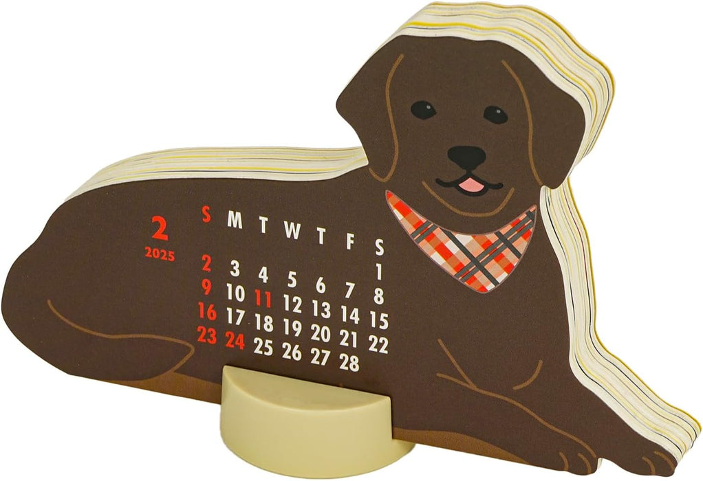 Greeting Life 2025 Desk Calendar Animal Die Cut Retriever C-1634-ET