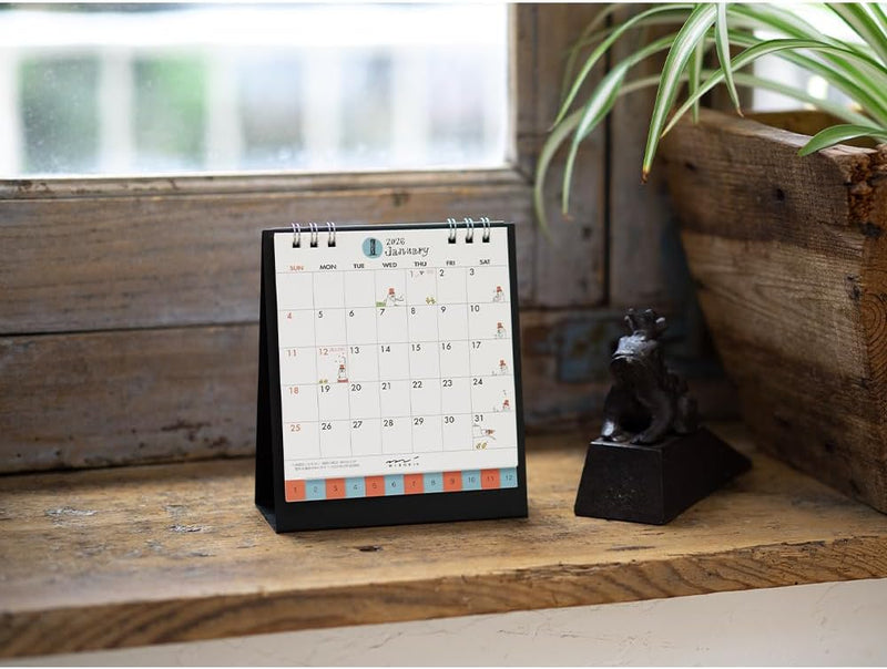 Midori 2026 Desk Calendar S Ojisan Pattern 31359006