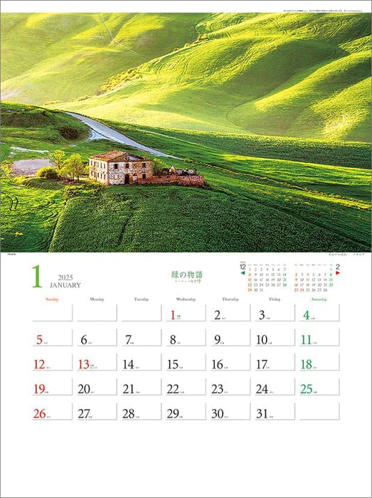 Todan 2025 Wall Calendar Green Story - European Landscape - CL25-1060