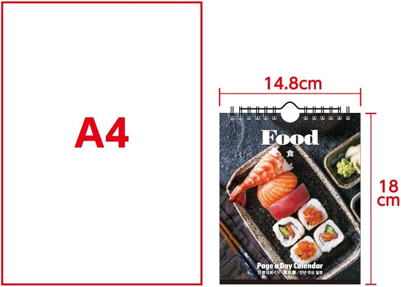 New Japan Calendar Perpetual Page-A-Day Desk Calendar Food NK8678