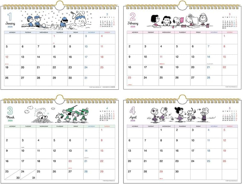 Sun-Star Stationery Snoopy 2026 Wall Calendar Vintage S8521468