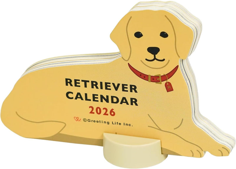 Greeting Life 2026 Desk Calendar Animal Die Cut Retriever C-1714-ET